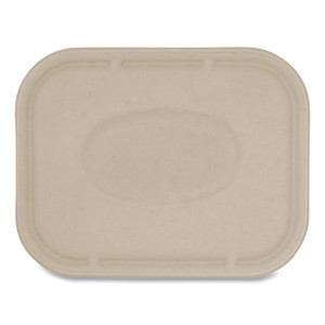 World Centric Fiber Lids for Fiber Containers, 7.8 x 10.1 x 0.5, Natural, Paper, 400/Carton (WORTRLSC10LF) View Product Image