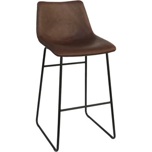 Lorell Sled Guest Stools - Tan Seat Color - Bonded Leather Seat Material - Mid Back - Sled Base - Tan