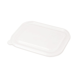 World Centric PLA Lids for Fiber Containers, 8.8 x 6.9 x 0.8, Clear, Plastic, 400/Carton