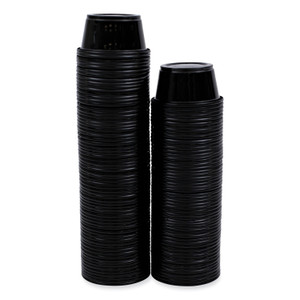 Boardwalk Souffle/Portion Cups, 2 oz, Plastic, Black, 125/Sleeve, 20 Sleeves/Carton