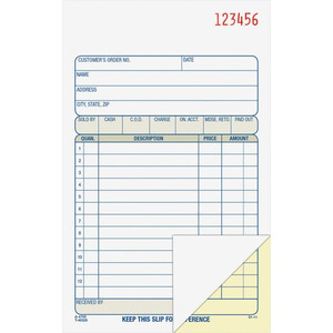 Adams Carbonless 2-part Numbered Sales Order Books - 50 Sheet(s) - 2 Part - Carbonless Copy - 4.18" x 7.18" Sheet Size - White
