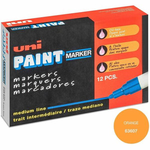 uniball™ uni-Paint PX-20 Oil-Based Paint Marker - Medium Marker Point - Orange Ink - Oil Based - White Barrel
