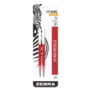 Zebra JF Refill for Jimnie, Sarasa, ecoSarasa, Orbitz, Z-Grip and GR8 Gel Roller Ball Pens, Medium Conical Tip, Red Ink, 2/Pack (ZEB87032) View Product Image