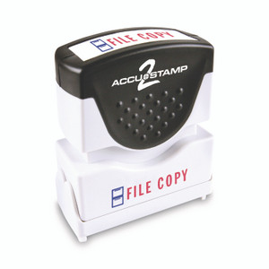 ACCUSTAMP2 Pre-Inked Shutter Stamp, Red/Blue, FILE COPY, 1.63 x 0.5