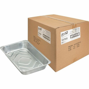 Genuine Joe Full-size Disposable Aluminum Pan - Cooking, Serving - Disposable - Silver - Aluminum Body