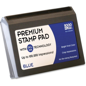 Consolidated Stamp Mfg.,Co. Microgel Stamp Pad, f/2000 Plus Stamps,4-1/4"x3-2/4",Blue (COS030255) View Product Image