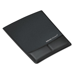 Fellowes Ergonomic Memory Foam Wrist Rest with Attached Mouse Pad, 8.25 x 9.87, Black (FEL9180901) View Product Image