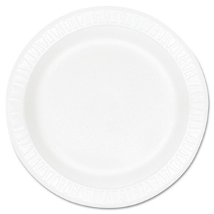Dart Concorde Foam Plate, 10.25" dia, White, 125/Pack, 4 Packs/Carton (DCC10PWCR) View Product Image