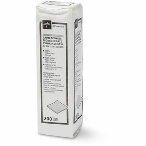 Medline Caring Non-sterile Gauze Sponges - 12 Ply - 2" Width x 2" Length - White
