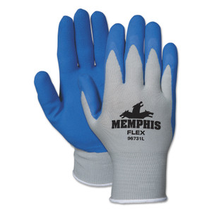 MCR Safety Memphis Flex Seamless Nylon Knit Gloves, Large, Blue/Gray, Pair (CRW96731L) View Product Image