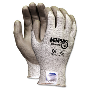 MCR Safety Memphis Dyneema Polyurethane Gloves, Large, White/Gray, Pair (CRW9672L) View Product Image