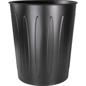 Genuine Joe Wastebasket, Fire-Safe, Metal, 6 Gal, 13"Diax14"H, 6/CT, BK (GJO58897CT)