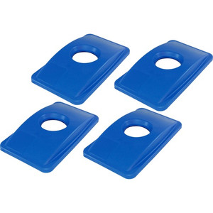 Genuine Joe 23-gallon Recycling Bin Round Cutout Lid - Round - Blue