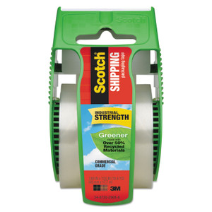 Scotch Greener Commercial Grade Packaging Tape with Dispenser, 1.5" Core, 1.88" x 58.33 ft, Clear (MMM175G) View Product Image