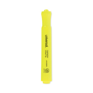 Universal Desk Highlighter Value Pack, Fluorescent Yellow Ink, Chisel Tip, Yellow Barrel, 36/Pack (UNV08866) View Product Image