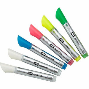 Quartet Glass Board Bullet Tip Neon Markers - Bullet Marker Point - Assorted Neon Ink