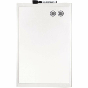 Quartet Decorative Dry-erase Whiteboard - 17" (1.4 ft) Width x 11" (0.9 ft) Height - White Stainless Steel Surface - Assorted Plastic Frame - Rectangle - Magnetic