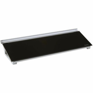 Quartet Glass Dry-Erase Desktop Computer Pad - 6" (0.5 ft) Width x 18" (1.5 ft) Height - Black Glass Surface - Rectangle - Horizontal - Desktop