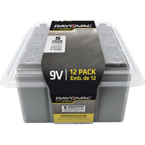 Rayovac Corporation Alkaline Batteries, 9 Volt, 144/CT, Anthracite (RAYAL9V12PPJCT) View Product Image