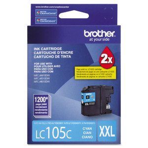 Brother LC105C Innobella Super High-Yield Ink, 1,200 Page-Yield, Cyan (BRTLC105C) View Product Image