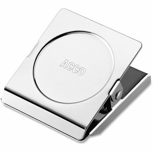 ACCO Square Magnetic Clip - Medium - 1.8" Length - 1" Size Capacity - Magnetic, Rust Resistant - Silver