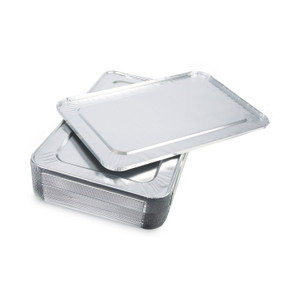 Boardwalk Aluminum Steam Table Pan Lids, Fits Full-Size Deep Pan, 380 Gauge, 0.63" Deep, 12.88 x 20.81, 50/Carton
