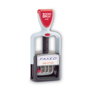COSCO 2000PLUS Model S 360 Two-Color Message Dater, 1.75 x 1, "Faxed," Self-Inking, Blue/Red (COS011032) View Product Image