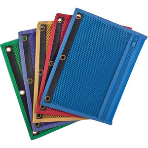 Oxford Zipper Binder Pockets - For 7 1/2" x 10 1/2" Sheet - Ring Binder - Assorted - Vinyl