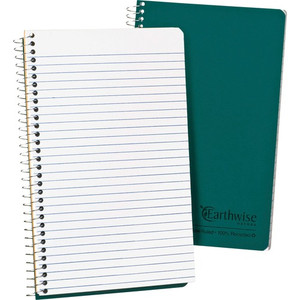 Oxford Wirebound Notebook,Narrow Ruled,80 Sheets,8"x5",Green Cover (OXF25400) View Product Image