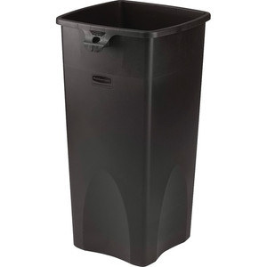 Rubbermaid Commercial Untouchable Square Container - 23 gal Capacity - Square - Durable, Crack Resistant - 32.9" Height x 16.5" Width x 15.5" Depth - Plastic - (RCP356988BKCT)