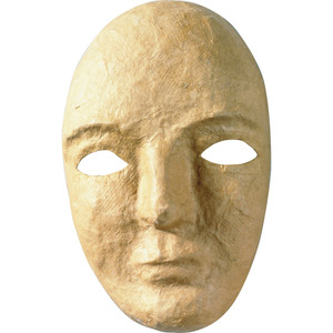 Pacon Paper Mache Mask, 8"x5-1/4", 12/Set, Natural (PAC419012)
