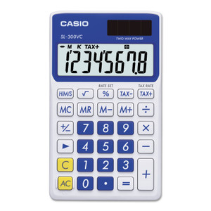 Casio SL-300SVCBE Handheld Calculator, 8-Digit LCD, Blue Product Image 