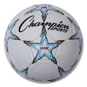 Champion Sports VIPER Soccer Ball, No. 5. Size, 8.5" to 9" Diameter, White (CSIVIPER5) View Product Image