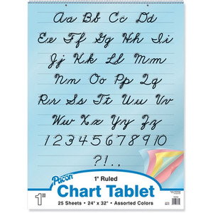 Pacon Cursive Cover Colored Paper Chart Tablet (PAC74731) View Product Image