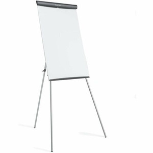 Quartet Melamine Presentation Easel - 36" (3 ft) Width x 24" (2 ft) Height - White Melamine Surface - Silver Graphite, Gray Frame - Magnetic - Adjustable, Rubber Feet, Sturdy, Durable