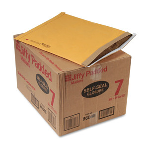 Sealed Air Jiffy Padded Mailer, #7, Paper Padding, Self-Adhesive Closure, 14.25 x 20, Natural Kraft, 50/Carton (SEL64542) View Product Image