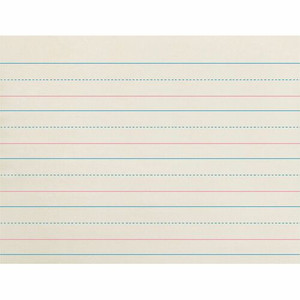 Zaner-Bloser Broken Midline Ruled Paper - Printed - 1.13" Ruled - 30 lb Basis Weight - 8" x 10 1/2" Sheet Size - White Paper
