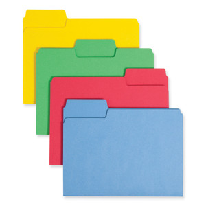 Smead SuperTab Colored File Folders, 1/3-Cut Tabs: Assorted, Letter Size, 0.75" Expansion, 11-pt Stock, Color Assortment 1, 24/Pack