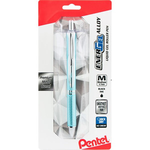 EnerGel EnerGel Alloy Gel Pen - 0.7 mm Medium Pen Point - Refillable - Retractable - Black Ink - Gel-based