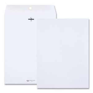 Quality Park Clasp Envelope, 28 lb Bond Weight Paper, #90, Square Flap, Clasp/Gummed Closure, 9 x 12, White, 100/Box