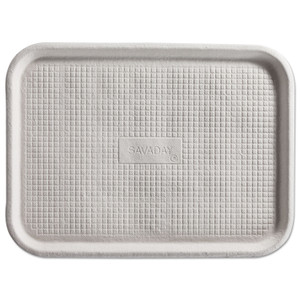 Chinet Savaday Molded Fiber Flat Food Tray, 16 x 12, White, Paper, 200/Carton