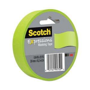 Scotch Expressions Masking Tape, 3" Core, 0.94" x 20 yds, Lemon Lime Scotch Expressions Masking Tape, 3" Core, 0.94" x 20 yds, Lemon Lime