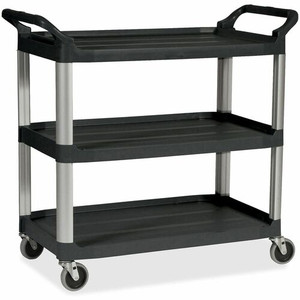 Rubbermaid Commercial Economy Cart - 3 Shelf - 200 lb Load Capacity - 4 Casters - 4" Caster Size - Plastic