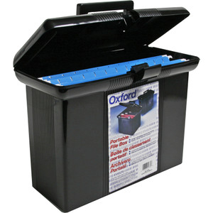 Pendaflex File Box, Portable, w/Folders/Handle,14"x6-1/2"x11", Black (PFX41732) View Product Image