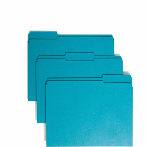 Smead Colored 1/3 Tab Cut Letter Recycled Top Tab File Folder - 8 1/2" x 11" - 3/4" Expansion - Top Tab Location - Assorted Tab Position - 11 pt. - (SMD13134)