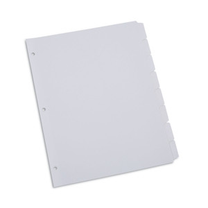 Universal Deluxe Write-On/Erasable Tab Index, 8-Tab, 11 x 8.5, White, White Tabs, 1 Set