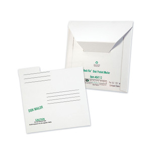 Quality Park Redi-File Disk Pocket/Mailer for CDs/DVDs, Square Flap, Tuck-Tab Closure, 6 x 5.88, White, 10/Pack (QUA64112) View Product Image