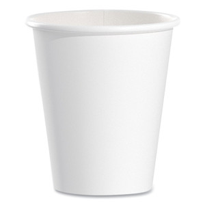 SOLO Single-Sided Poly Paper Hot Cups, 6 oz, White, 50/Pack, 20 Packs/Carton