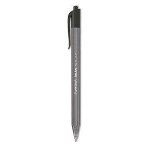 Paper Mate InkJoy 100 RT Ballpoint Pen, Retractable, Medium 1 mm, Black Ink, Smoke/Black Barrel, 20/Pack (PAP1951395) View Product Image