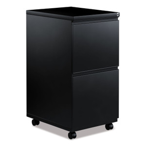 Alera File Pedestal with Full-Length Pull, Left or Right, 2 Legal/Letter-Size File Drawers, Black, 14.96" x 19.29" x 27.75"